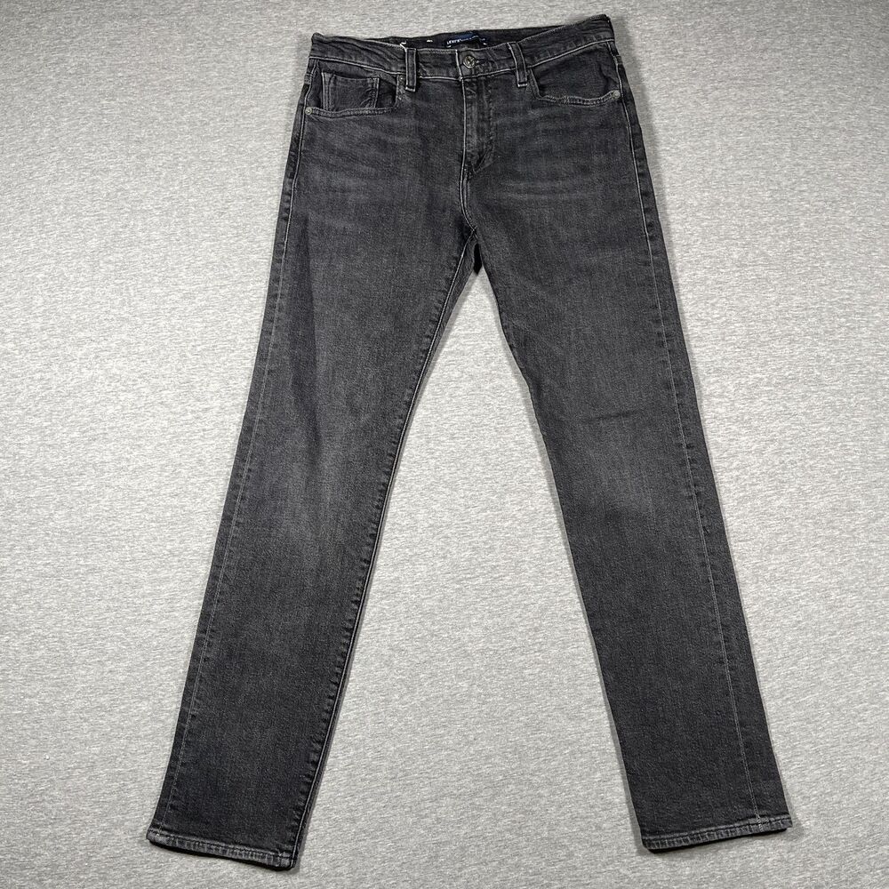 Levi's 502 Taper Jeans Mens 30x32 Selvage Gray Denim Charcoal Wash Slim